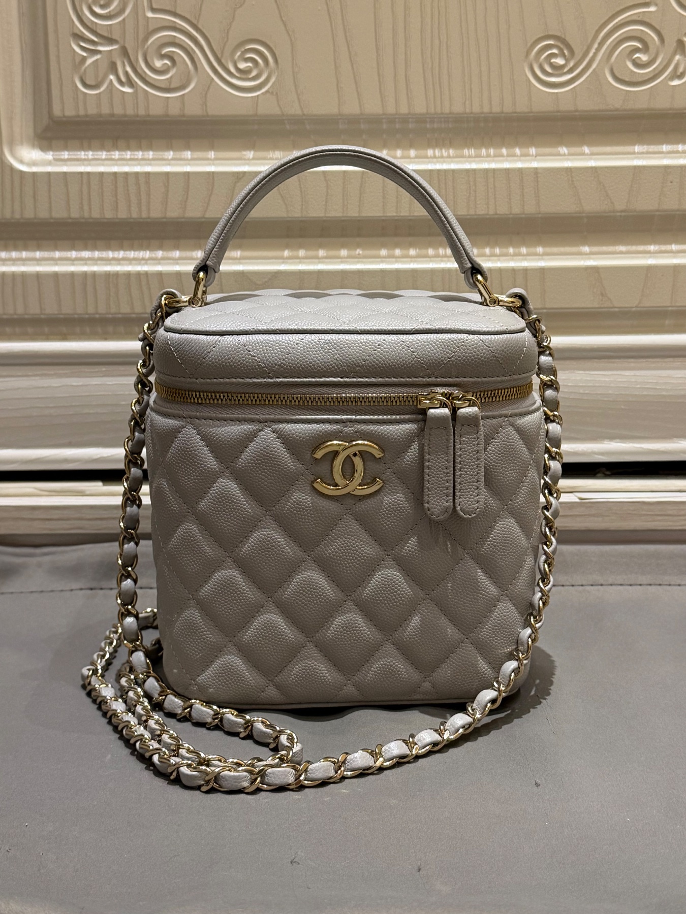 Chanel Vanity Case Grey Small by Chanel